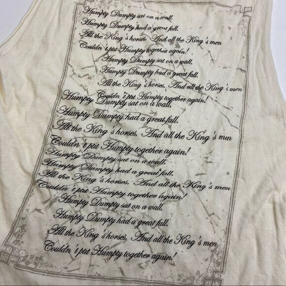 Tennessee Wyatt Parker Cream Humpty Dumpty Poem Muscle Tank - Picture 8 of 14